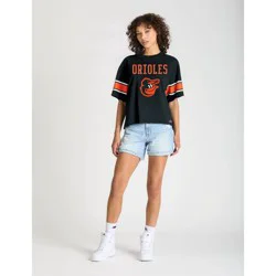 MLB Baltimore Orioles Women's Champion Sequin Print T-Shirt - L