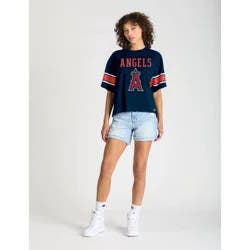 MLB Los Angeles Angels Women's Champion Sequin Print T-Shirt - L