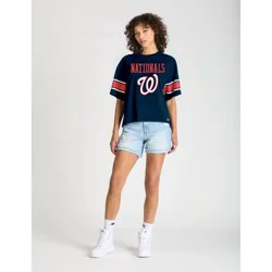 MLB Washington Nationals Women's Champion Sequin Print T-Shirt - XL