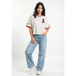 MLB Los Angeles Angels Women's Champion Antique White Mesh Jersey - L
