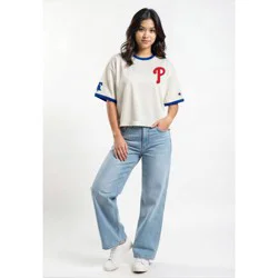 MLB Philadelphia Phillies Women's Champion Antique White Mesh Jersey - L