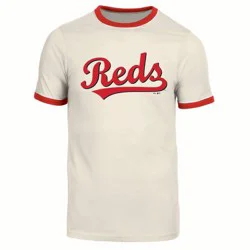 MLB Cincinnati Reds Men's Parchment Ringer T-Shirt - XL