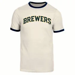 MLB Milwaukee Brewers Men's Parchment Ringer T-Shirt - S