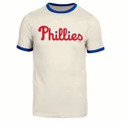 MLB Philadelphia Phillies Men's Parchment Ringer T-Shirt - L