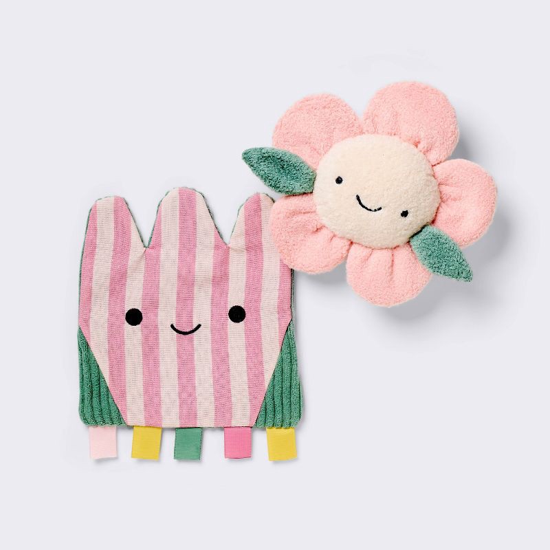 slide 1 of 3, Mini Plush + Crinkle Paper - Flower - Cloud Island™, 1 ct