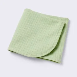 Pointelle Baby Blanket - Green - Cloud Island™: Cotton, Solid, Knitted