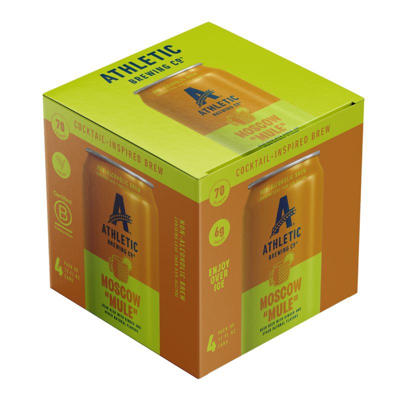 slide 1 of 5, Athletic Brewing Co Athletic Brewing Non-Alcoholic Moscow Mule - 4pk/12 fl oz Cans, 4 ct; 12 fl oz