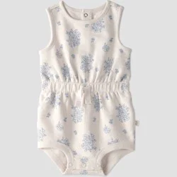 Little Planet by Carter's Baby Girls' Organic Floral Knit Bubble - Ivory 18M