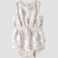 Little Planet by Carter's Baby Girls' Organic Floral Knit Bubble - Ivory 18M