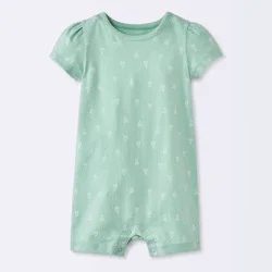 Baby Girls' Heart Short Sleeve Romper - Cloud Island™ Mint Green 12M