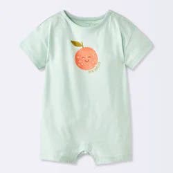 Baby Boys' Fresh Squeezed Orange Short Sleeve Romper - Cloud Island™ Blue 24M