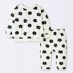 Baby Girls' 2pc Floral Modal French Terry Sweatshirt and Pants Set - Cloud Island™ Ivory 24M