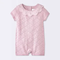Baby Girls' Pointelle Sweater Romper - Cloud Island™ Purple 6-9M