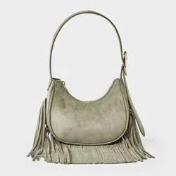 Western Faux Suede Fringe Shoulder Bag Purse - Universal Thread™ Green