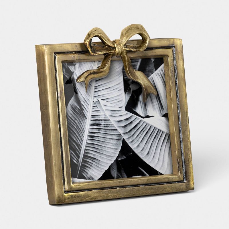 slide 1 of 4, 4"x4" Metal Bow Table Frame Antique Brass - Threshold™, 1 ct