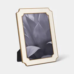 5"x7" Scalloped Table Frame New Ivory with Antique Brass - Threshold™