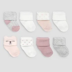 Carter's Just One You® Baby Girls' 8pk Terry Socks- Pink/Ivory 0-3M