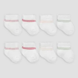 Carter's Just One You® Baby Girls' 8pk Striped Ankle Socks - 0-3M