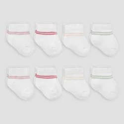 Carter's Just One You® Baby Girls' 8pk Striped Ankle Socks - 0-3M