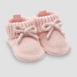 Carter's Just One You® Baby Girls' Knitted Bow Slippers - Pink Newborn