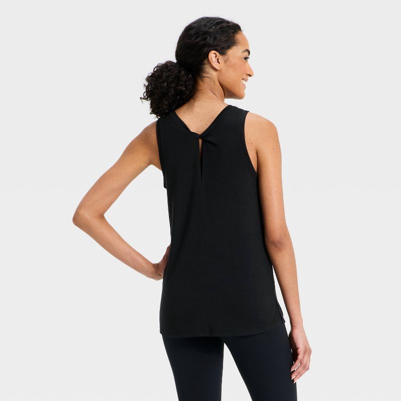 slide 2 of 5, Women's Beyond Ease Twist Racerback Tank Top - All In Motion™ Black S, 1 ct