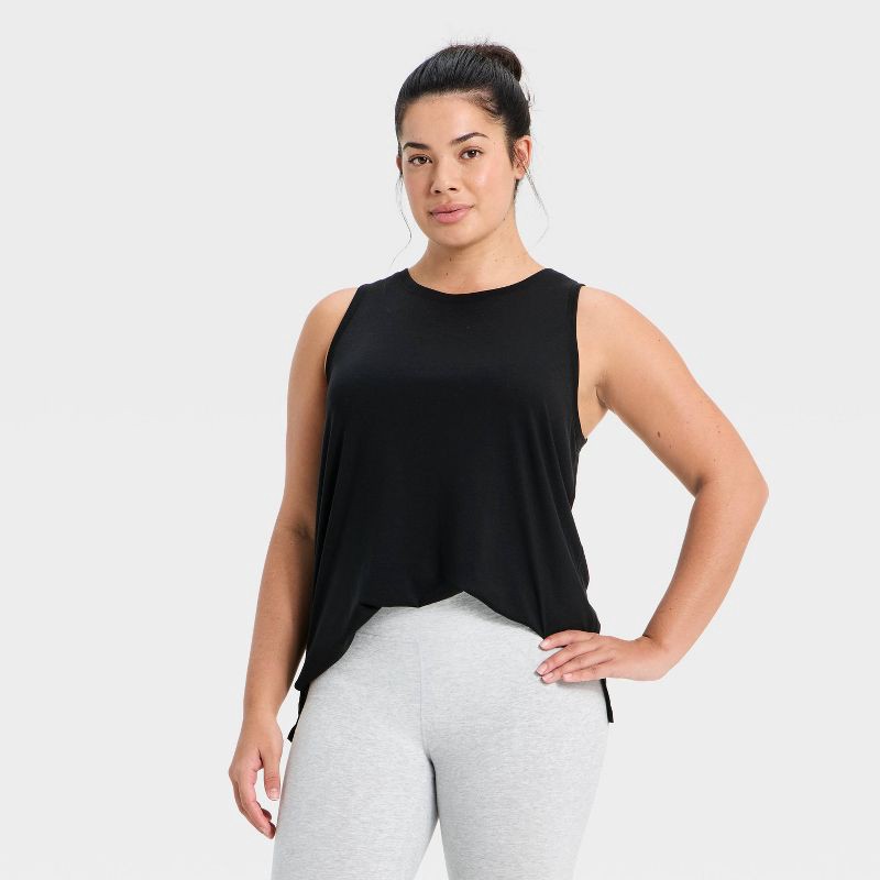 slide 5 of 5, Women's Beyond Ease Twist Racerback Tank Top - All In Motion™ Black S, 1 ct