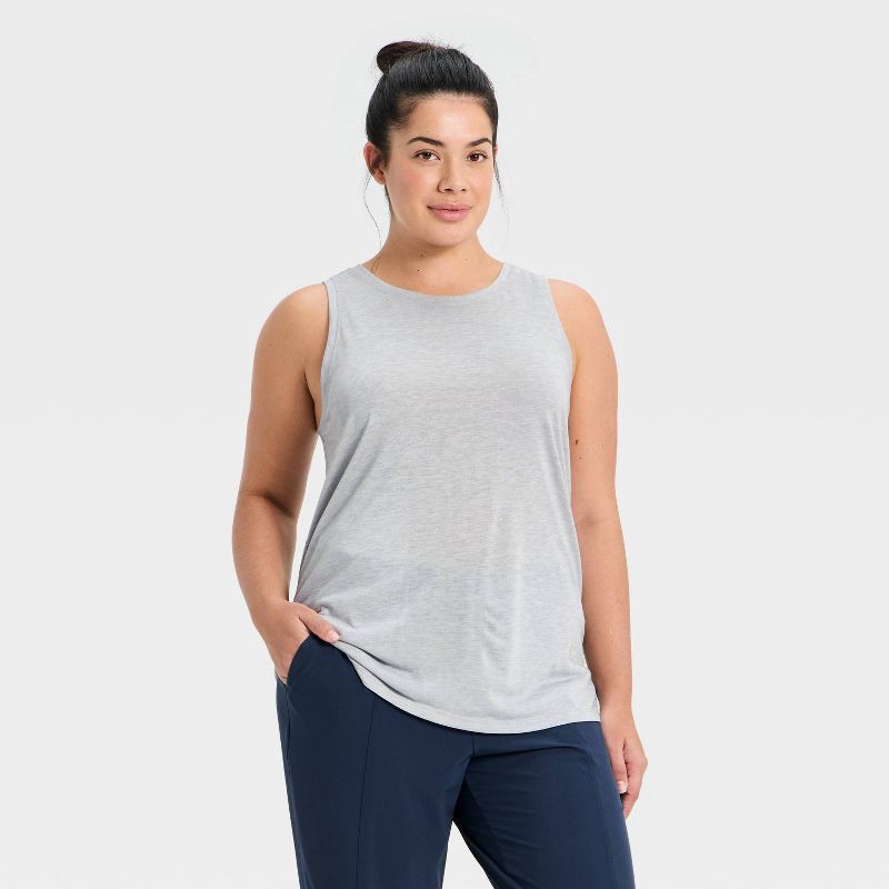slide 5 of 5, Women's Beyond Ease Twist Racerback Tank Top - All In Motion™ Heathered Gray XS, 1 ct