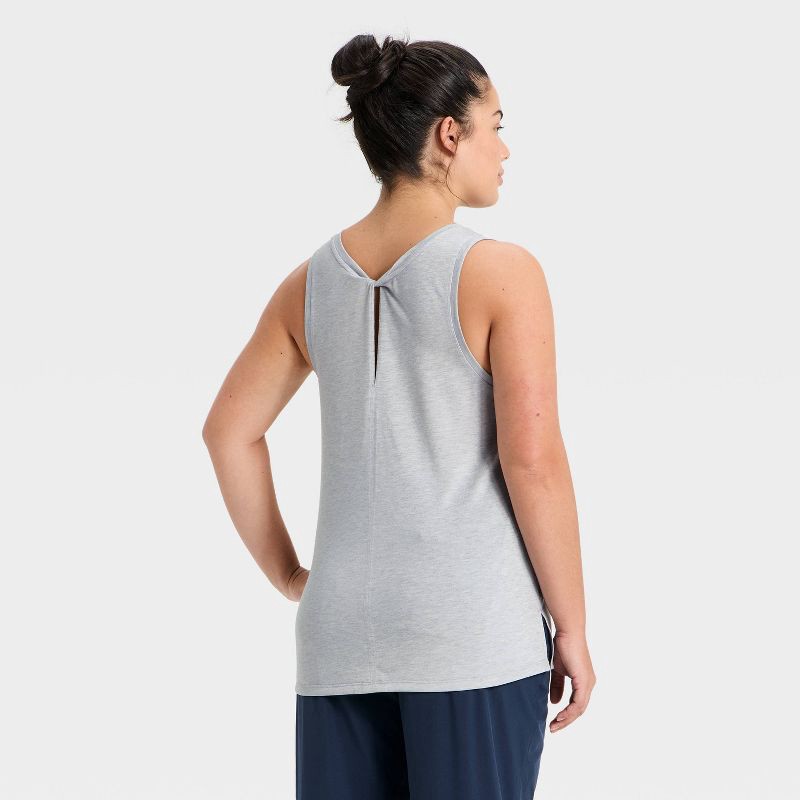 slide 3 of 5, Women's Beyond Ease Twist Racerback Tank Top - All In Motion™ Heathered Gray XS, 1 ct