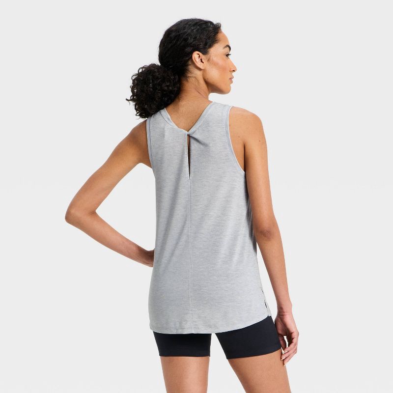 slide 2 of 5, Women's Beyond Ease Twist Racerback Tank Top - All In Motion™ Heathered Gray M, 1 ct