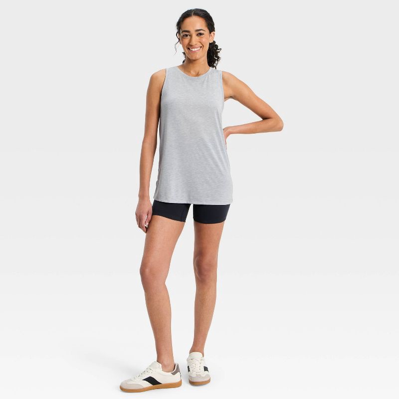 slide 5 of 5, Women's Beyond Ease Twist Racerback Tank Top - All In Motion™ Heathered Gray M, 1 ct