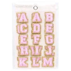 Horizon Group 26pc Light Pink Alphabet Letters Adhesive Patch Set