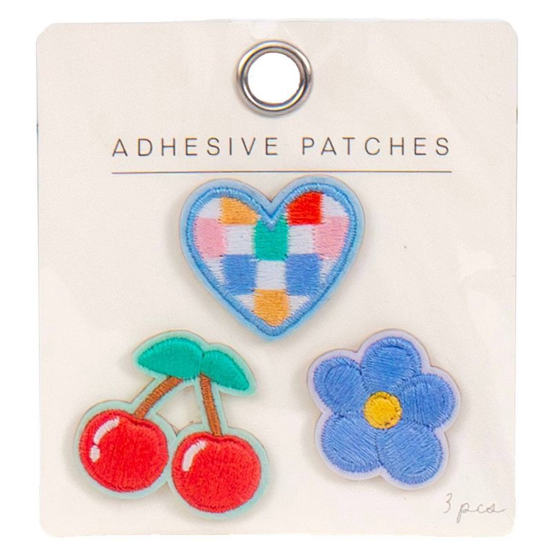 slide 1 of 3, Horizon Group 3pk Mini Self-Adhesive Heart, Cherries, Flower Patch Set, 3 ct