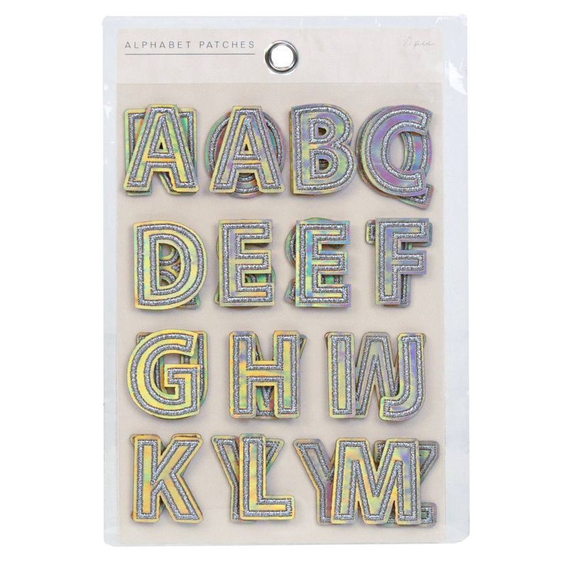 slide 1 of 5, Horizon Group 26ct Iridescent Alphabet Letters Adhesive Patch Set, 26 ct