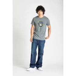 MLB Milwaukee Brewers Men's Champion Gray Coop Triblend T-Shirt - XL
