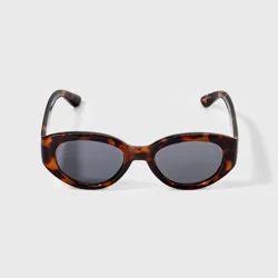 Women's Oval Tortoise Shell Sunglasses - A New Day™ Brown