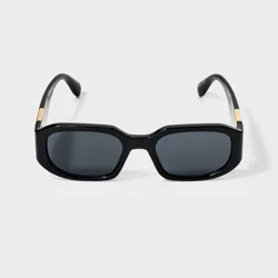 Women's Angular Rectangle Tortoise Shell Sunglasses - A New Day™ Black