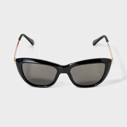 Women's Cateye with Metal Temple Sunglasses - A New Day™ Black