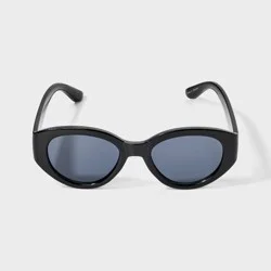 Women's Oval Sunglasses - A New Day™ Black