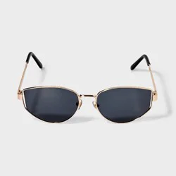 Women's Shiny Metal Cat Eye Sunglasses - A New Day™ Gold