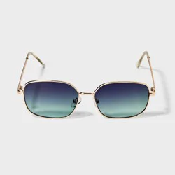 Women's Round Rectangle Sunglasses - A New Day™ Gold