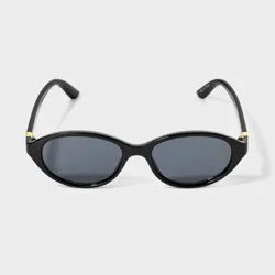 Women's Pinched Oval Sunglasses - A New Day™ Black