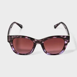 Women's Shiny Plastic Square Sunglasses with Smoke Gradient Lenses- Universal Thread™ Lavendar