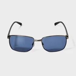 Men's Shiny Metal Rectangle Sunglasses - Goodfellow & Co™ Blue