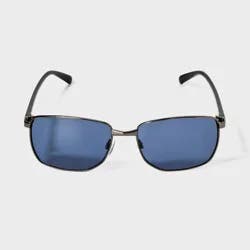 Men's Shiny Metal Rectangle Sunglasses - Goodfellow & Co™ Blue