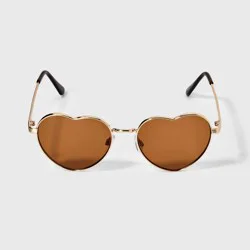 Women's Shiny Metal Heart Shaped Sunglasses - Wild Fable™ Silver