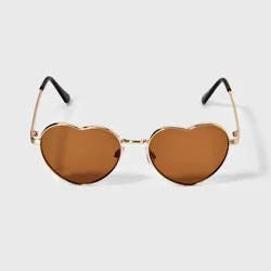 Women's Shiny Metal Heart Shaped Sunglasses - Wild Fable™ Silver