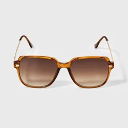 Women's Shiny Plastic Square Shaped Sunglasses with Brown Gradient Lenses - Wild Fable™ Brown