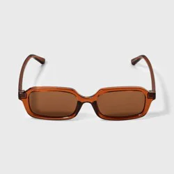 Women's Angular Rectangle Sunglasses - Wild Fable™ Brown