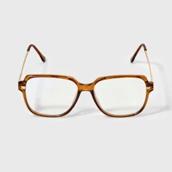 Women's Shiny Plastic Square Shaped Blue Light Filtering Glasses - Wild Fable™ Brown