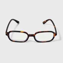 Women's Shiny Plastic Rectangle Shaped Blue Light Filtering Glasses - Wild Fable™ Brown